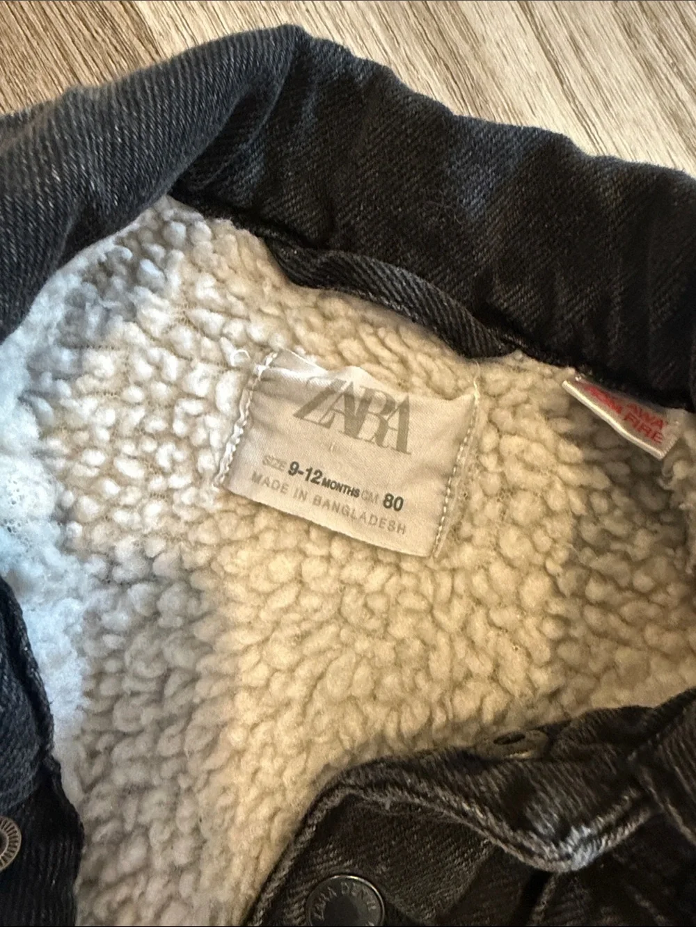 Kids Black Denim Jacket - 9-12 mos ZARA